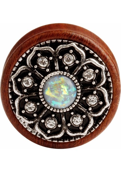 Kahverengi Tarzı 12 mm 1 Çift Ahşap Kulak Takunyaları Sahte Opal Metal Kulak Tünelleri Vücut Takısı Çift (Yurt Dışından) fiyatları