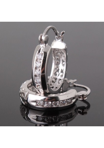 Mor Tarzı Yeni Gelen Gümüş Beyaz Safirli Şık Kadın Huggie Küpe (Yurt Dışından) fiyatları