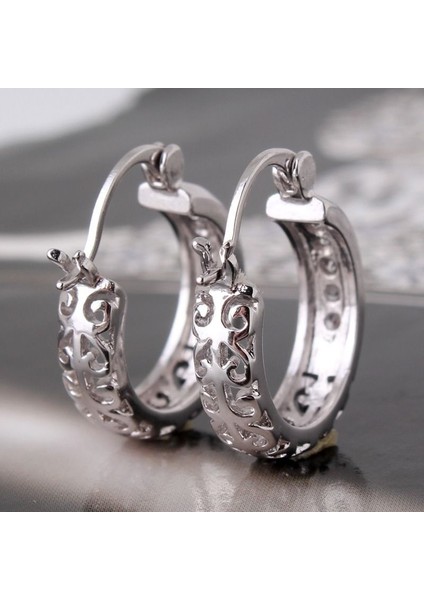 Mor Tarzı Yeni Gelen Gümüş Beyaz Safirli Şık Kadın Huggie Küpe (Yurt Dışından) fırsatları