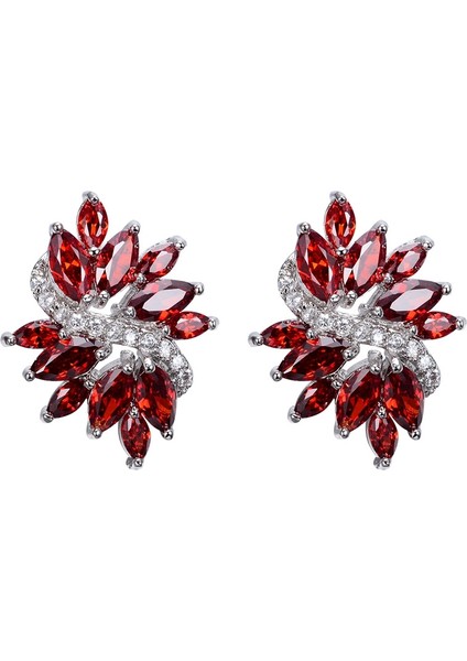 Kadınlar Için Gelinlik Düğün Küpe Gümüş Charm Küpe Tokaları (Yurt Dışından)