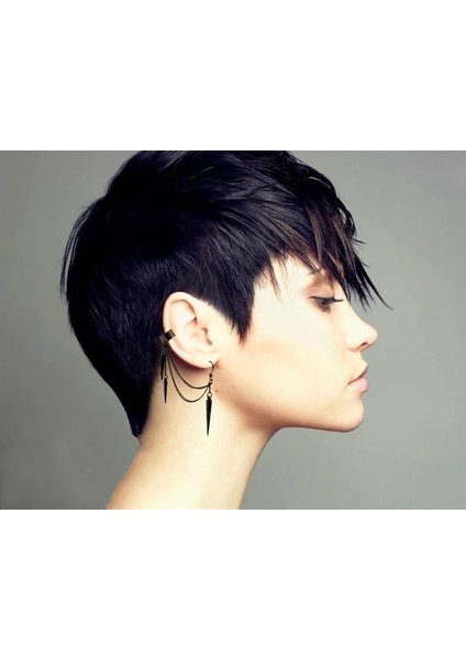 Zarif Gümüş Kaplama Silindir Kulak Klipsi, Kulak Klipsi Küpeler, Diken Küpeler, Silindir Küpeler (Yurt Dışından)