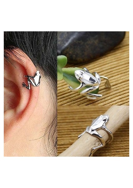 Altın Tarzı Sıcak Yeni Retro Punk Kurbağa Şekilli Kulak Manşet Takı (Yurt Dışından)