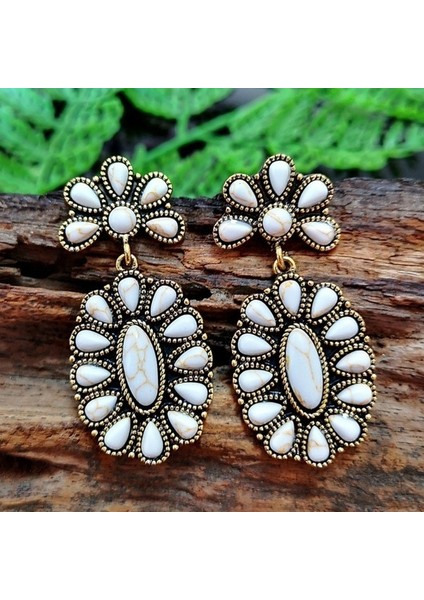 Mavi Stil Vintage Wometerling Gümüş Doğal Taşlı Turkuaz Küpe Nişan Parti Hediye Gelin Düğünü Küpe Yüzükleri Yıldönümü Takı (Yurt Dışından) fiyatları