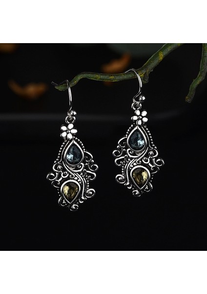 Gümüş Tarzı Kadınlar Için Uzun Sarkan Fırfırlı 925 Ayar Gümüş Ametist Peridot Safir Kristal Damlalı Küpe - Türkçe E-Ticaret Başlığı (Yurt Dışından) modelleri