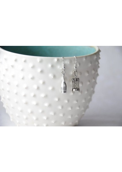 Şarap Sever Küpe Şarap Tutkunu Küpe Şarap Şişesi Küpe Kadeh Açacağı Küpe (Yurt Dışından) modelleri