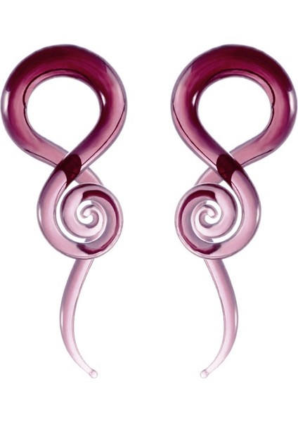 Kahverengi Tarzı 14 mm 1 Çift Cam Kulak Tünelleri Spiral Kulak Taperları Pyrex Bükümlü Kulak Tıkaçları-Sol & Sağ (Yurt Dışından) fırsatları