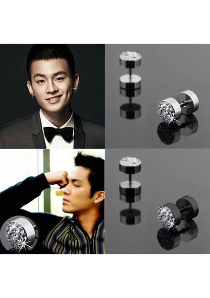 Altın Tarzı 1 Çift Cinsiyet Farketmeyen Erkeklerin Barbell Punk Paslanmaz Çelik Kristal Punk Küpe Küpeler - E-Ticaret Için Türkçe Başlık (Yurt Dışından) indirimleri