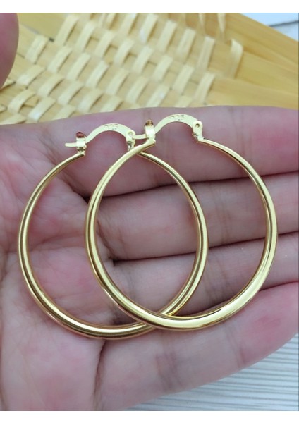 Altın Tarzı Moda Takı Yeni Gümüş Halka Küpe N-144 (Yurt Dışından)