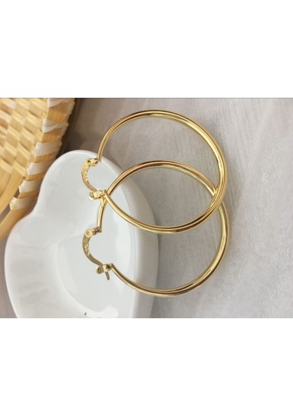 Altın Tarzı Moda Takı Yeni Gümüş Halka Küpe N-144 (Yurt Dışından) modelleri