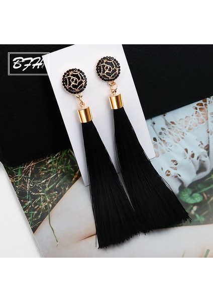 Siyah Stil Kadınlar Için Düğün Moda Vintage Geometrik Kristal Sarkan Kadın Küpe Takı Hediye (Yurt Dışından)