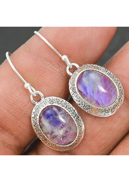 Mor Tarzı Fashioterling Gümüş Doğal Mor Aytaşı Doğum Taşlı Küpe Küpe Takı Gelin Prenses Düğün Nişan Mücevher (Yurt Dışından)