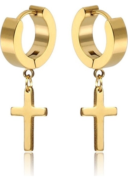 Gümüş Tarzı 4 Adet/2 Çift Yeni Moda Kişilik Paslanmaz Çelik Haç Küpeleri Anti- Punk Takı Hediye (Yurt Dışından) indirimleri