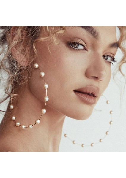 Gümüş Tarzı Bir Çift 2019 Yeni Moda Abartılı Büyük Inci Küpeler Kişilikli Kibirli Ana Akım Olmayan Kadın Inci Küpeler Gelin Hediye Parti Takı (Yurt Dışından) modelleri