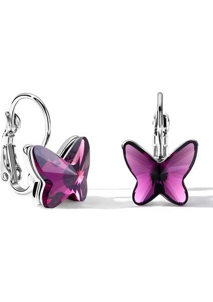 Yeşil Stil Kadın Kızlar Için Doğum Günü Hediyesi 925 Ayar Gümüş Kristal Kelebek Kancalı Küpe (Yurt Dışından) fırsatları