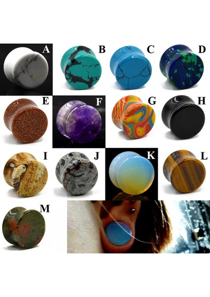 Yeşil-Sarı Tarzı 14 mm 1 Çift Doğal Reiki Taşı Plug Ametist Kulak Genişletici Howlite Obsidyen Çift Flared Tünel Taş Kulak Tıkaçları Kulak Delikleri Gerdirici Vücut Piercing Takıları (Yurt Dışından) fiyatları