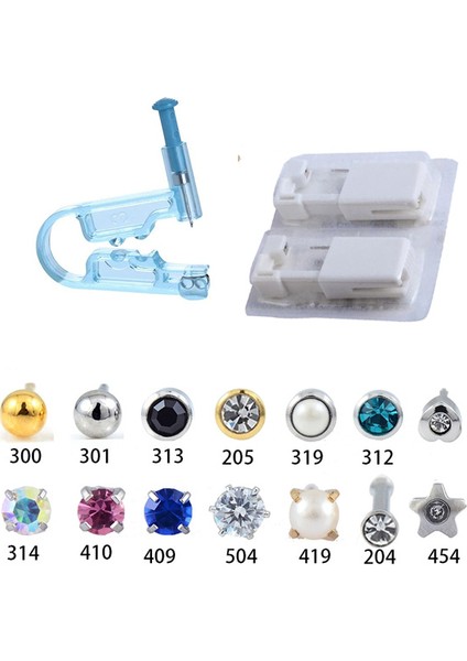 NO312 1 Takım 2 Adet Tek Kullanımlık Steril Kulak Delme Tabancası Kartilaj Tragus Helix Delme Tabancası Seti Çelik Iğne Küpe Aracı (Yurt Dışından)