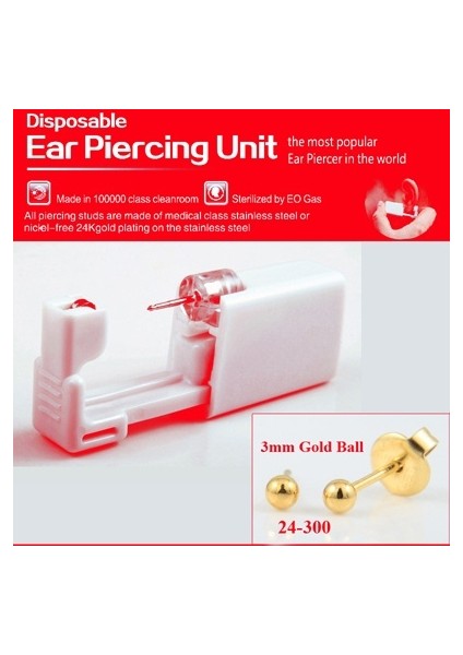 NO312 1 Takım 2 Adet Tek Kullanımlık Steril Kulak Delme Tabancası Kartilaj Tragus Helix Delme Tabancası Seti Çelik Iğne Küpe Aracı (Yurt Dışından)