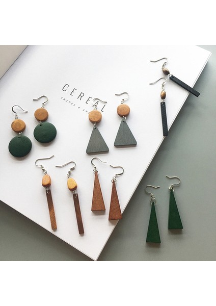 No.14 Boyutu Yeni Basit Retro Ahşap Geometrik Yıldız Küpe Püskül Uzun Düşen Küpe Kadınlar Için Alaşımlı Takı Aksesuarları (Yurt Dışından) modelleri