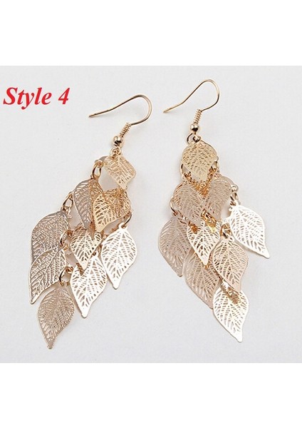 Stil 8 Kadın Kız Gümüş Charm Küpe Çok Katmanlı Oyma Yaprak Takı (Yurt Dışından) fırsatları