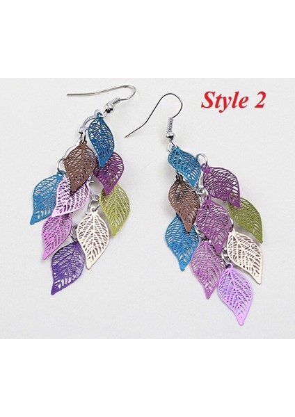 Stil 8 Kadın Kız Gümüş Charm Küpe Çok Katmanlı Oyma Yaprak Takı (Yurt Dışından) indirimleri