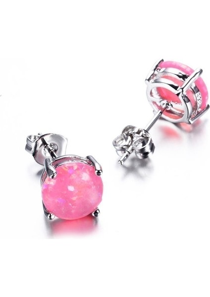 Mavi Stil 6mm Moda Takı Zarif Yuvarlak 5 Renkli Ateş Opal Gümüş Kadın Küpe - Alışveriş Yapmak Için Tıklayın (Yurt Dışından) modelleri