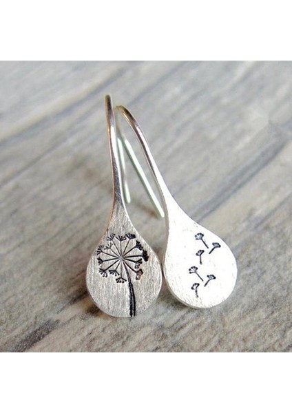 Gümüş Tarzı 1 Çift Basit Vintage Gümüş Karahindiba Küpe Kadınlar Nişan Düğün Takıları Açıklama Küpe (Yurt Dışından)