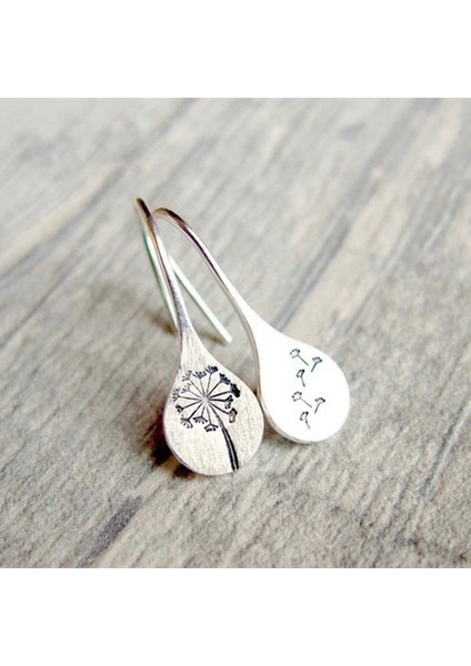 Gümüş Tarzı 1 Çift Basit Vintage Gümüş Karahindiba Küpe Kadınlar Nişan Düğün Takıları Açıklama Küpe (Yurt Dışından) modelleri