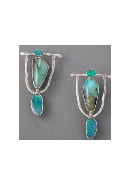 Yeşil Stil Kişiselleştirilmiş Moda Mermer Taklit Doğal Taş Küpe (Yurt Dışından) fiyatları