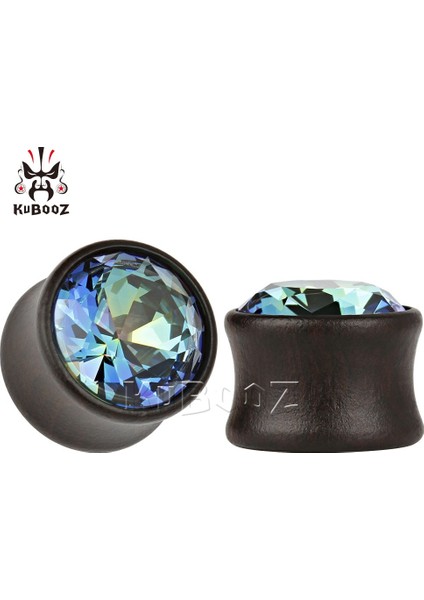 A-12MM Kubooz Moda Abanoz Zirkon Tasarım Kulak Tüneli ve Vücut Piercing Küpe 1 Çift (Yurt Dışından)