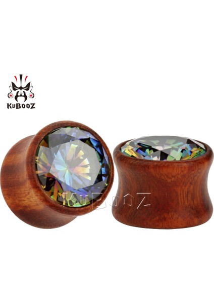 A-12MM Kubooz Moda Abanoz Zirkon Tasarım Kulak Tüneli ve Vücut Piercing Küpe 1 Çift (Yurt Dışından)