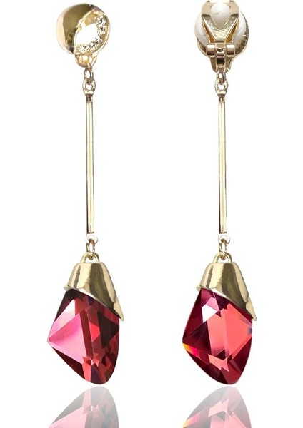 Mavi Stil Gelin Uzun Püskül Taşlı Damla Küpe Kristal Su Damlası Klipsli Küpe Piercing Olmadan Kadınlar Için Düğün Klips Küpeler (Yurt Dışından) modelleri