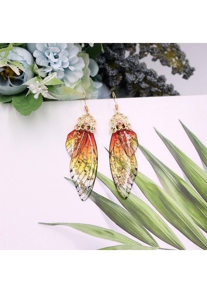 Gümüş Mavi El Yapımı Peri Simülasyon Kanat Küpe Böcek Kelebek Kanatı Düşen Küpe Folyo Taşlı Küpe Romantik Gelin Takıları (Yurt Dışından) fırsatları