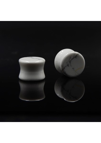 Lacivert Tarzı 8 mm 1 Çift Doğal Reiki Taşı Plug Ametist Kulak Genişletici Howlite Obsidyen Çift Flared Tünel Taş Kulak Tıkaçları Kulak Delikleri Gerdirici Vücut Piercing Takıları (Yurt Dışından) modelleri