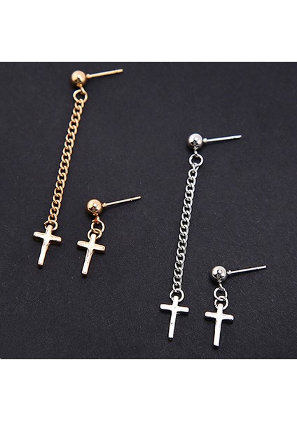 Gümüş Tarzı Uzun Püsküllü Çapraz Kadın Küpe Moda Takı Brincos Küpe Pendientes Mujer Boucles Bijoux Asimetri (Yurt Dışından) fiyatları