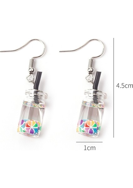 No.3 Boyutu Yeni Simülasyon Eğlenceli Meyve Kupası Içecek Şişesi Küpe Sevimli Harajuku Tarzı Küçük Taze Yaz Küpeleri Kişiselleştirilmiş El Yapımı Tatlı Küçük Taze Küpe (Yurt Dışından) indirimleri