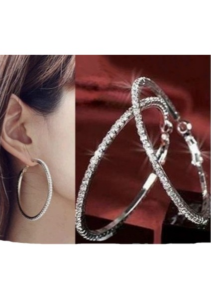 1 Çift Kadın Lüks Kristal Taşlı Küpe Kulak Halkası Dangle (Yurt Dışından) fiyatları