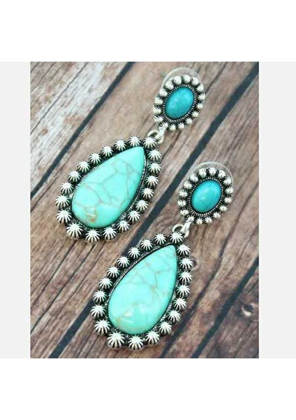 Yeşil Stil Antika Takı Tasarımı Gerçek Gümüş Doğal Turkuaz Taşlı Küpe Moda Kahverengi Güneş Çiçeği Küpe Takı (Yurt Dışından) fiyatları