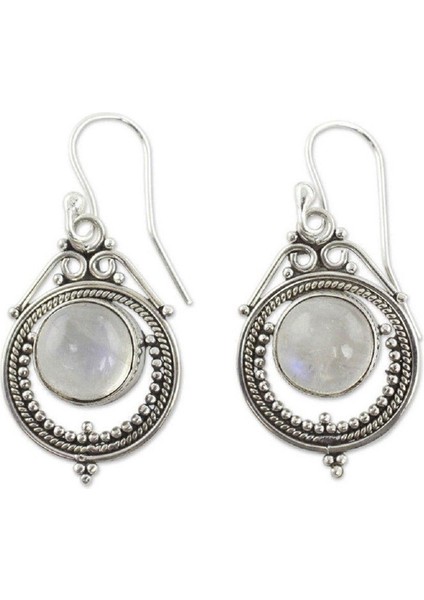 No.10 Boyutu Kadın Gümüş Retro Hediye Aytaşı El Yapımı Küpe Takı Küpeler (Yurt Dışından) indirimleri