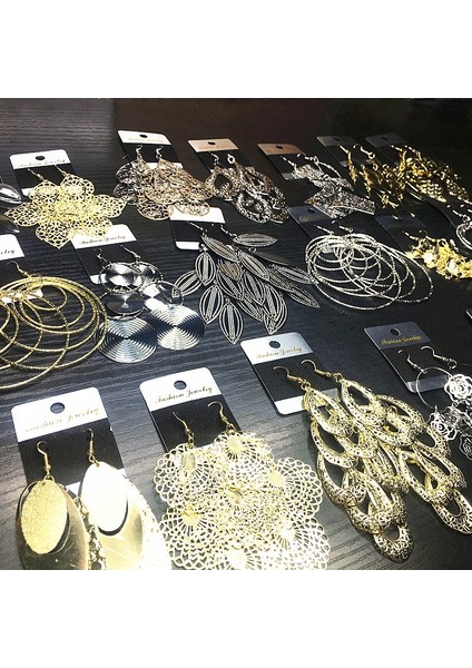 Gümüş ve Altın Tarzı 10'lu Paket Kadınlar Küpe Takı Moda Takı Karışık Stiller Çok Katmanlı El Yapımı Metal Küpe Parti Hediyeleri (Yurt Dışından) fırsatları