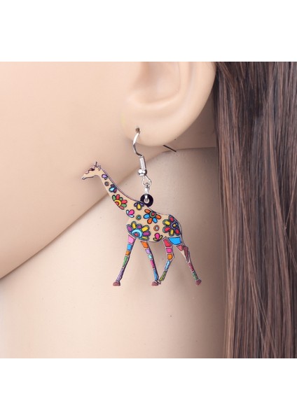 Siyah / Siyah Stil Kadın Kızlar Gençler Için Renkli Afrika Ormanı Zürafa Küpe Düşme Damla Yeni Moda Vahşi Hayvan Takı Şansları Hediye (Yurt Dışından) modelleri
