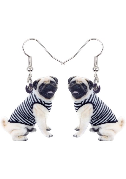 Kadın Kızlar Için Moda Sevimli Hayvan Takıları French Bulldog Pug Köpek Yavrusu Küpe Damla Asılı Akrilik Tatlı Aksesuarlar (Yurt Dışından)