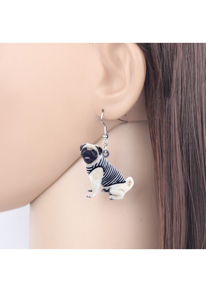 Kadın Kızlar Için Moda Sevimli Hayvan Takıları French Bulldog Pug Köpek Yavrusu Küpe Damla Asılı Akrilik Tatlı Aksesuarlar (Yurt Dışından) modelleri