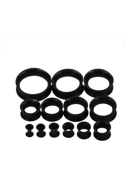 Floresan Yeşil Stil 14 mm 1 Çift Ince Esnek Silikon Kulak Derisi Tünel Takıları Kulak Takıları Kulak Delikleri Earskin Earlets - (Yurt Dışından)