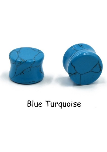 Mavi Stil 8 mm 1 Çift Doğal Reiki Taşı Plug Ametist Kulak Genişletici Howlite Obsidyen Çift Flared Tünel Taş Kulak Tıkaçları Kulak Delikleri Gerdirici Vücut Piercing Takıları (Yurt Dışından)