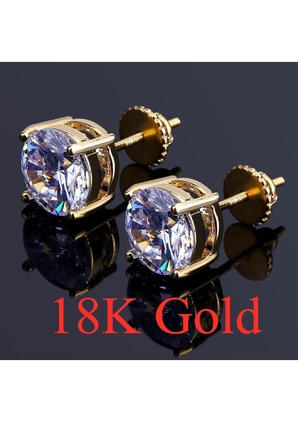 No.12 Boyutu 18 Ayar Altın Kaplama Beyaz Cz Benzersiz Bayan Huggie Küpe Karşılık Gelen Resim Için Stil Seçimi (Yurt Dışından)