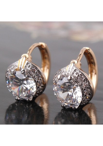 No.12 Boyutu 18 Ayar Altın Kaplama Beyaz Cz Benzersiz Bayan Huggie Küpe Karşılık Gelen Resim Için Stil Seçimi (Yurt Dışından) modelleri