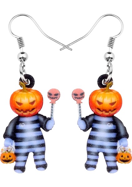 Bej Tarzı Kızlar Kadınlar Gençler Için Akrilik Cadılar Bayramı Anime Siyah Kedi Yavrusu Balkabağı Küpe Damla Küpe Festival Takı Şanslar Hediye Aksesuar (Yurt Dışından)