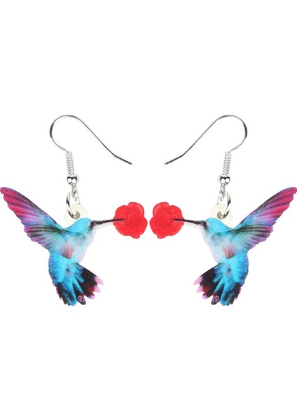 Bej Tarzı Akrilik Mavi Kuş Çiçeği Küpe Düşme Bırak Benzersiz Takı Kadınlar Kızlar Pet Severler Şans Hediye Parti Aksesuarları (Yurt Dışından) fırsatları