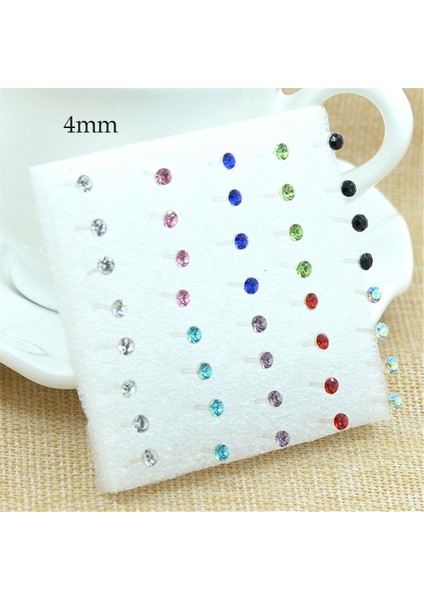 Çok Renkli Stil 0,3 cm 20 Çift Paket Moda Çok Renkli Yuvarlak Taşlı Kristal Plastik Küpe Kadın Kızlar Alerjiye Uygun Küpe Takı (Yurt Dışından)