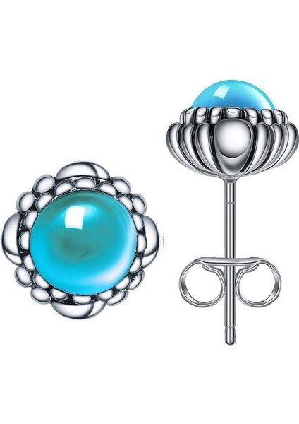 Aqua Style Kadınlar Için Göz Kamaştırıcı Doğal Taş Opal Gümüş Küpe (Yurt Dışından) modelleri